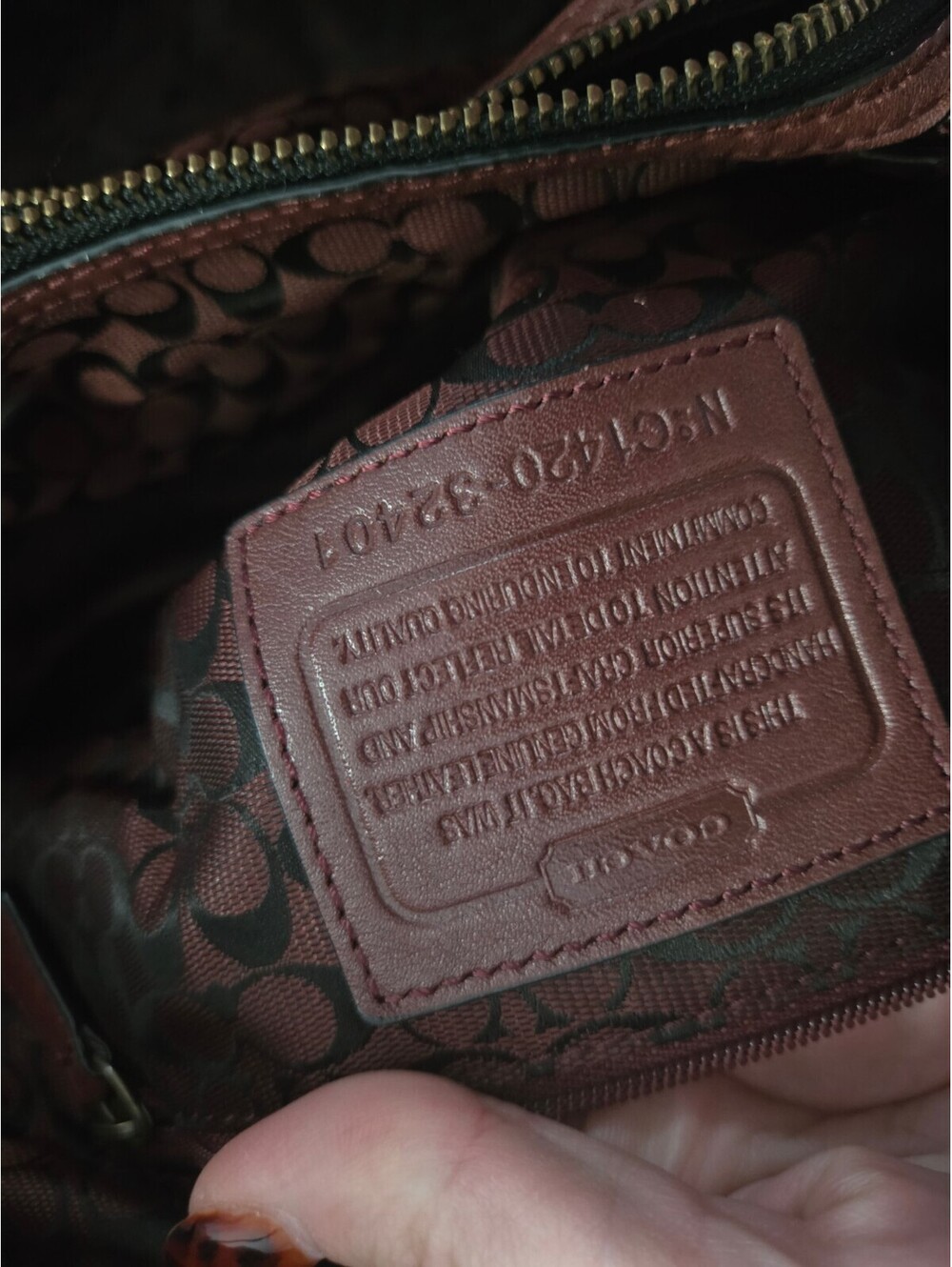 COACH MADISON CARLYLE LEATHER GROMMET SHOULDER BAG BRICK RED MAHOGANY - Picture 3 of 12